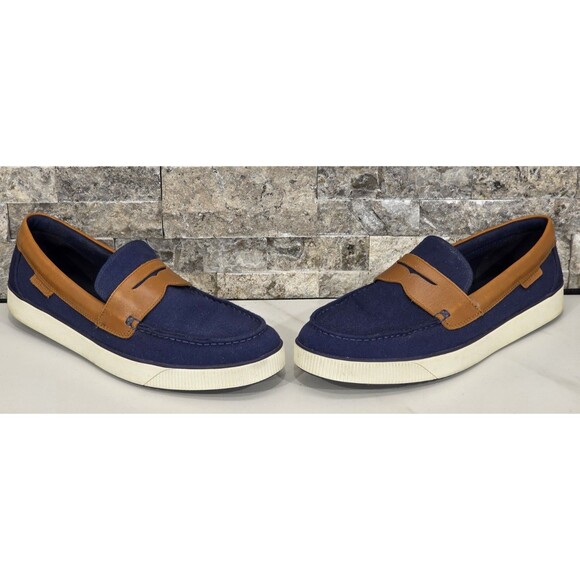 Cole Haan Nantucket 2.0 Penny Loafers Men\'s 11 M Canvas Leather Navy Coastal main image 10